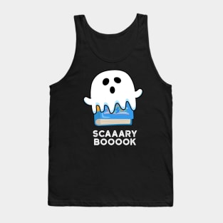 Scaaaary Booook Funny Ghost Book Pun Tank Top